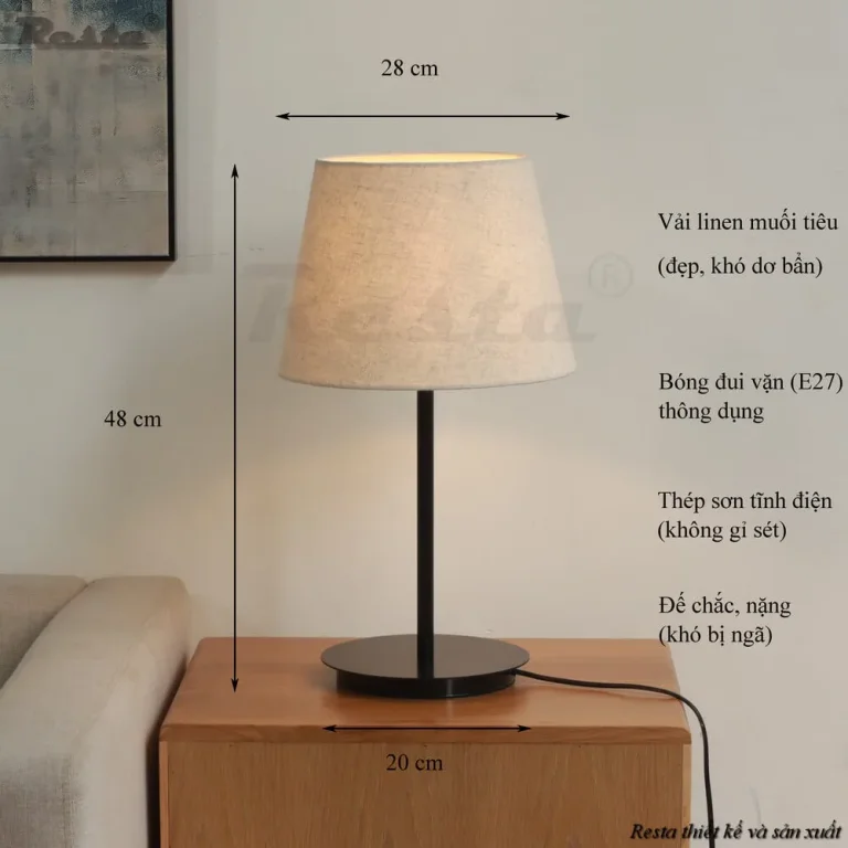 Đèn bàn Resta 16 - Màu đỏ — Image 3