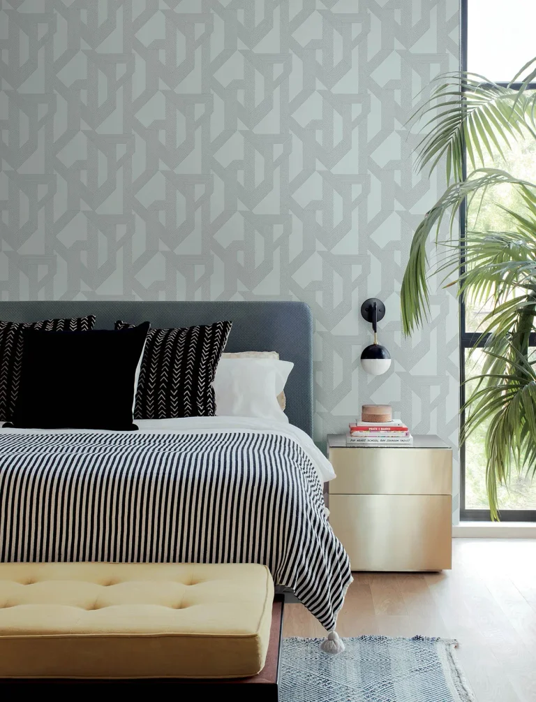 Franz Geometric Wallpaper - Light Blue — Ảnh 2