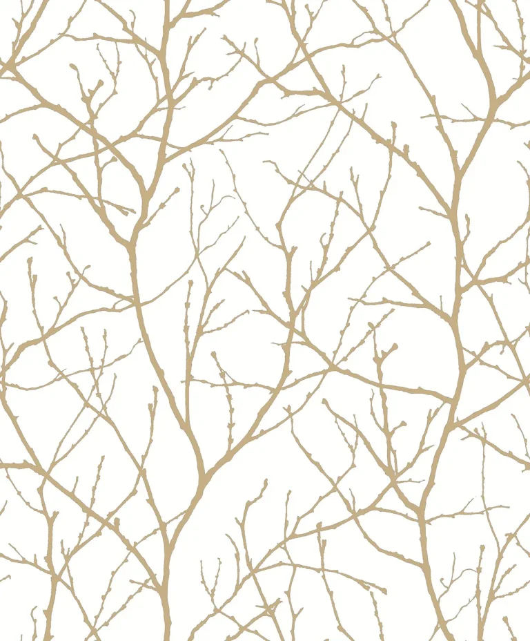 Trees Silhouette Wallpaper - White/Gold — Ảnh 2