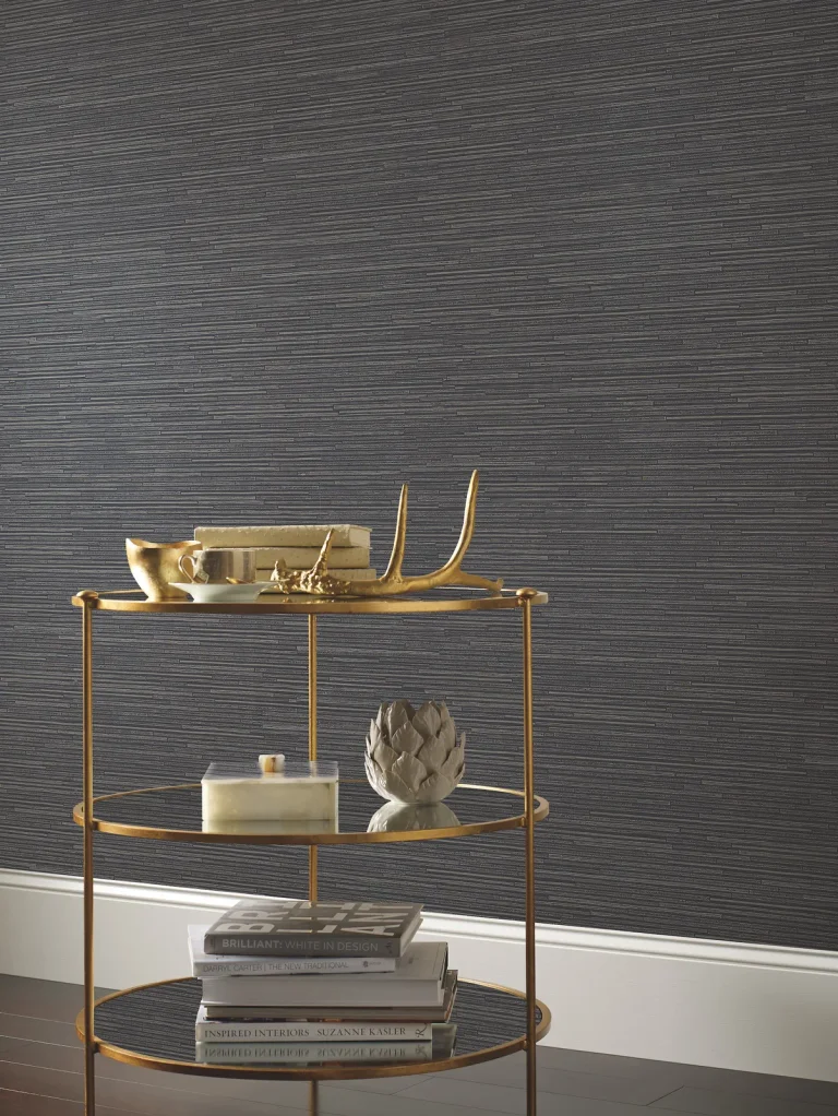 Ribbon Bamboo Wallpaper - Black/Silver — Ảnh 3