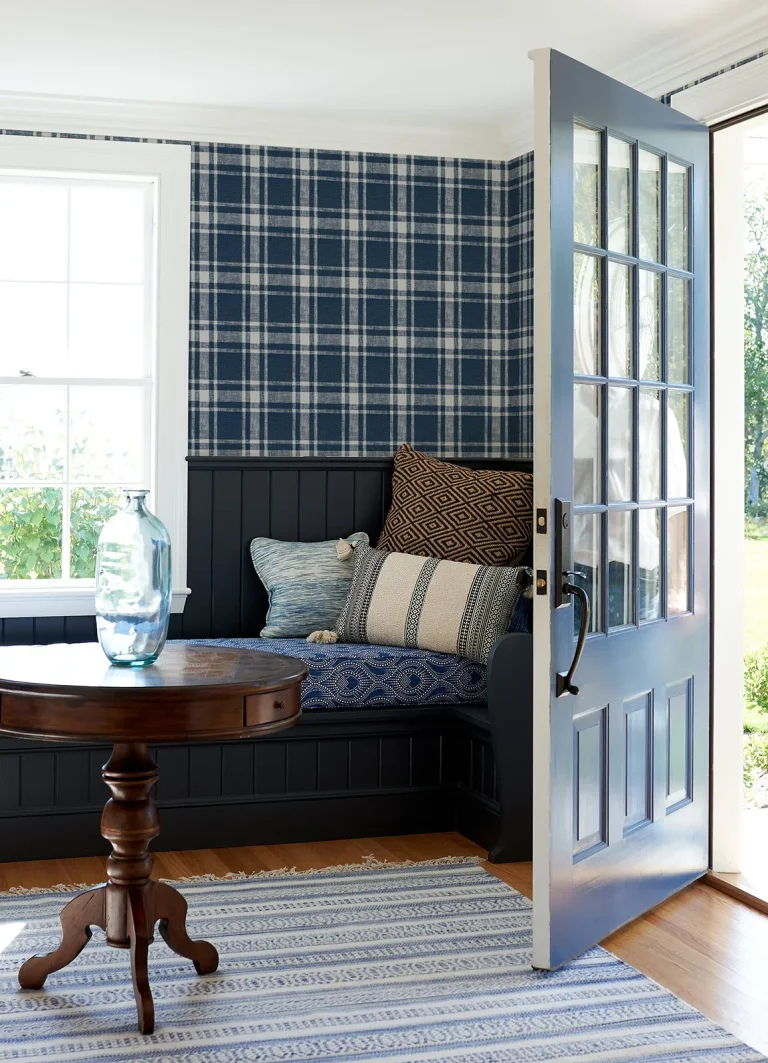 Chesapeake Antoine Flannel Wallpaper - Dark Blue — Image 4