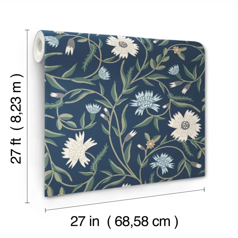 Rifle Paper Co. Aster Wallpaper - Navy — Ảnh 7