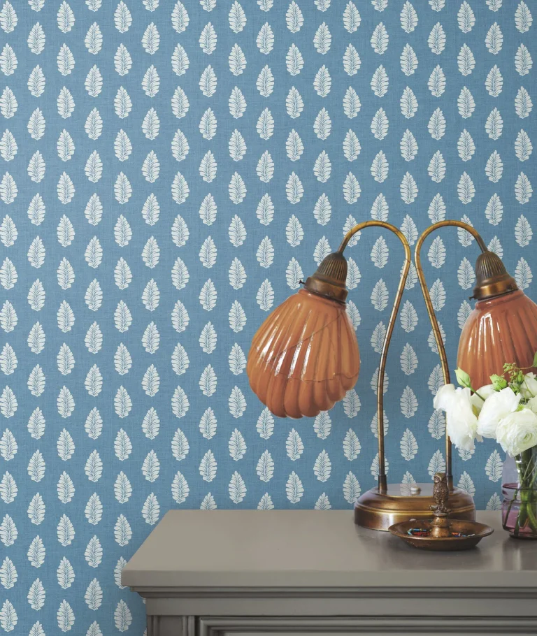 Leaf Pendant Wallpaper - Blue — Ảnh 3