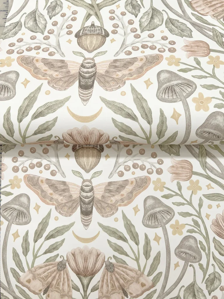 Chesapeake Mystic Moth Forest Magic Wallpaper - Blush — Ảnh 3
