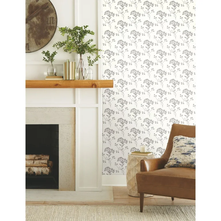 Magnolia Home Wildflower Wallpaper - Black On White — Ảnh 5
