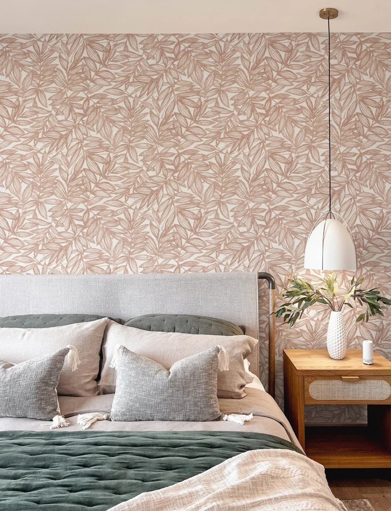 Rhythmic Leaf Wallpaper - Coral — Ảnh 6