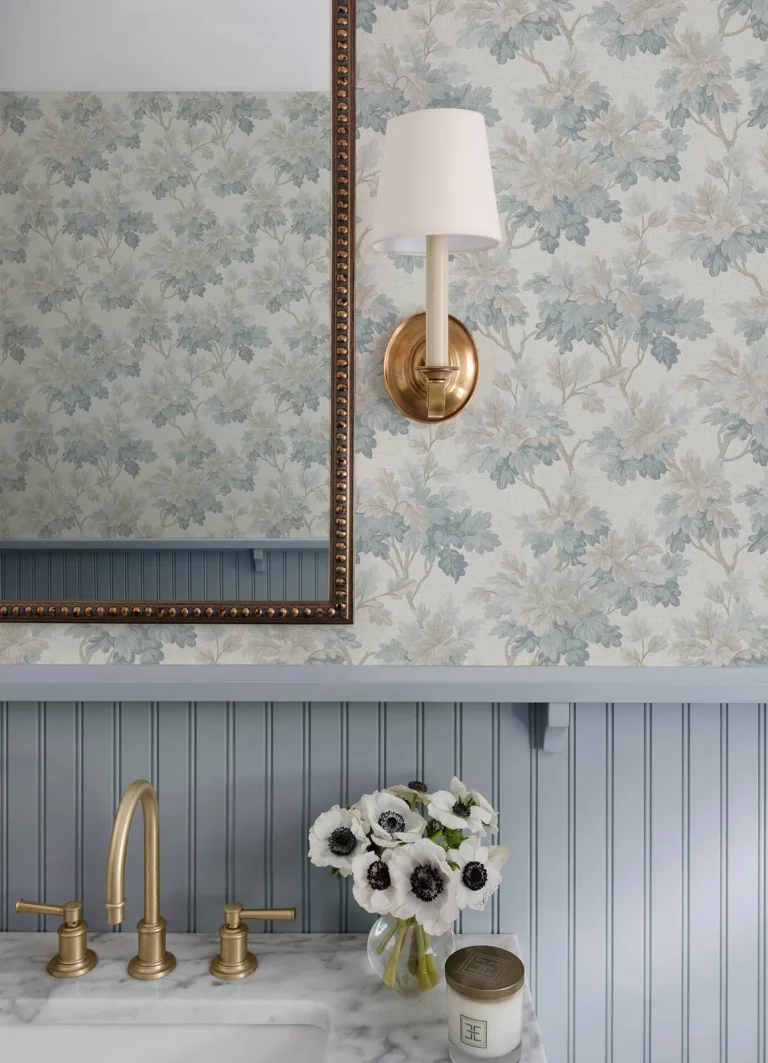 Oakcliff Leaf Trail Wallpaper - Blue — Ảnh 3