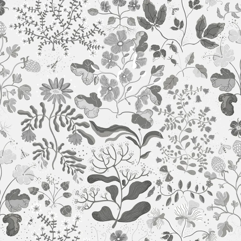 Groh Floral Wallpaper - Grey — Image 2