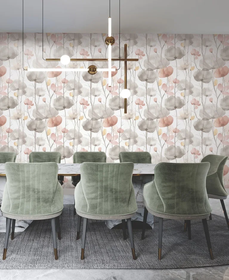 Ronald Redding Cotswolds Poppies Floral Wallpaper - Pastel — Ảnh 3