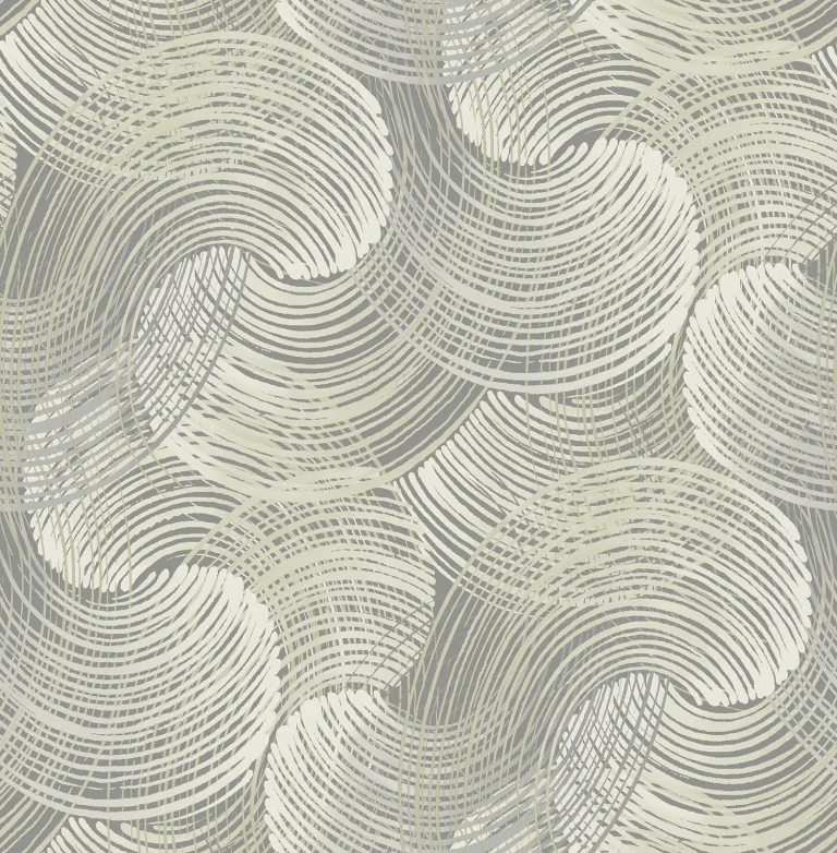 Karson Swirling Geometric Wallpaper - Grey — Image 2