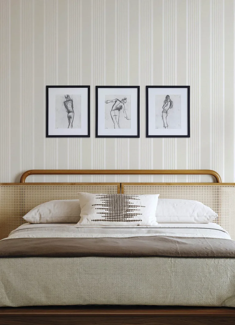 Chesapeake Bingley Embellished Stripe Wallpaper - Beige — Ảnh 4