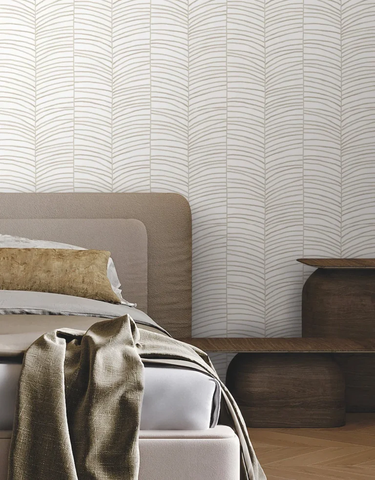 Cascade Palm Chevron Wallpaper - Dune — Image 3
