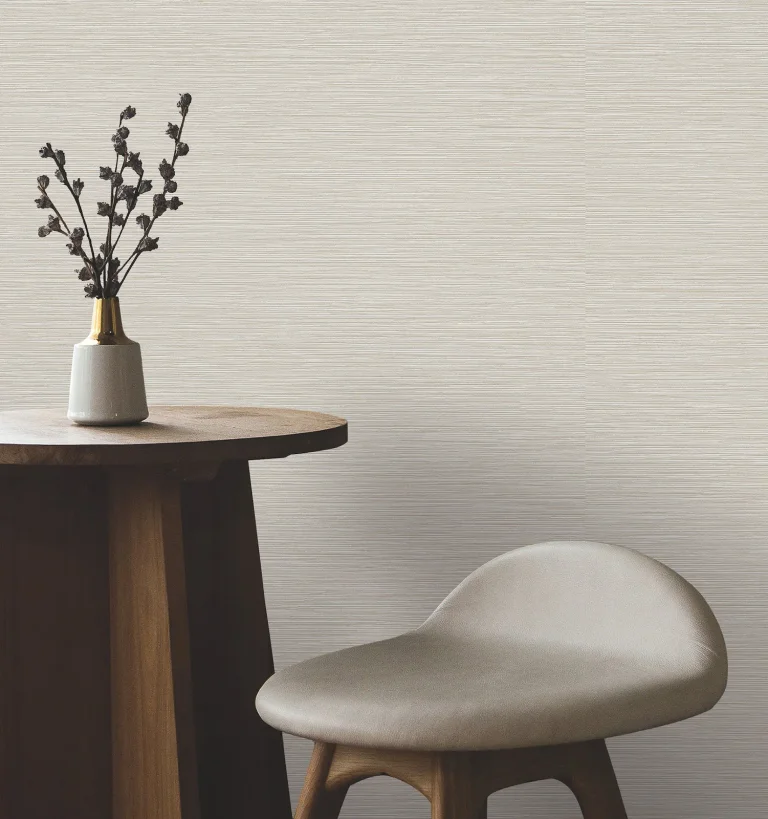 Oasis Faux Grasscloth Wallpaper - Brass — Image 2