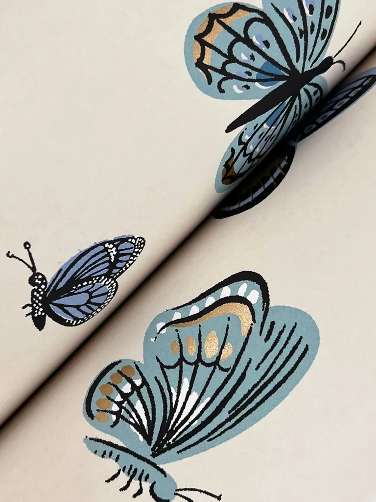 Rifle Paper Co. Butterfly House Wallpaper - Linen — Ảnh 3