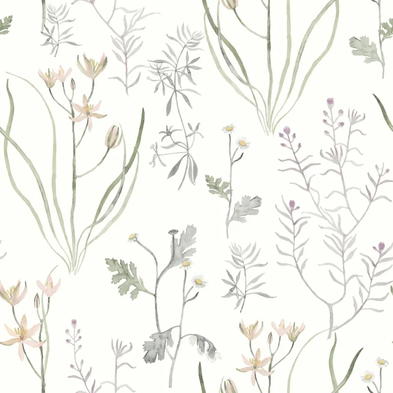 Alpine Botanical Peel and Stick Wallpaper - Lavender — Image 5