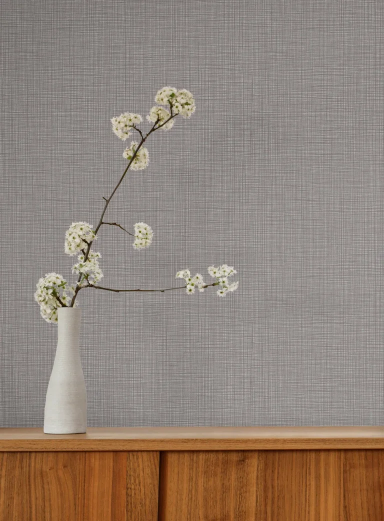 Egyptian Linen Faux Fabric Wallpaper - Sterling