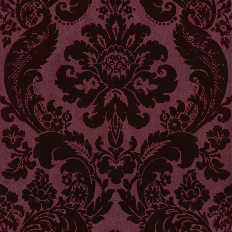 Shadow Flocked Damask Wallpaper - Merlot — Ảnh 5