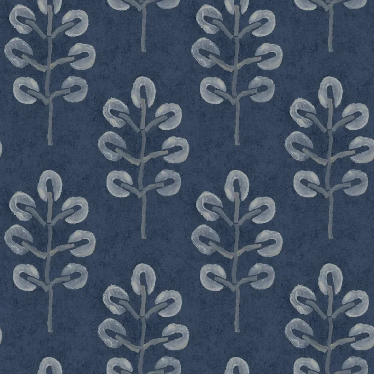 Chesapeake Plum Tree Botanical Wallpaper - Dark Blue — Ảnh 4