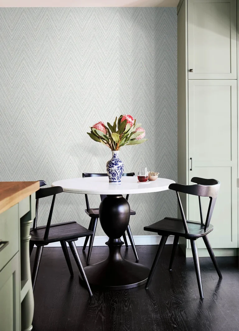 Lainey Stitched Chevron Wallpaper - Blue — Ảnh 3