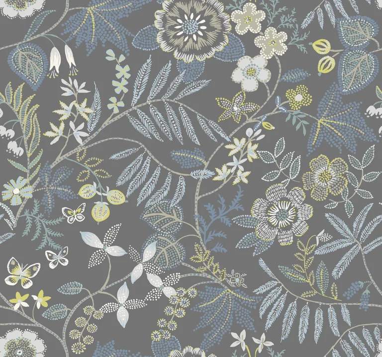 Marilyn Floral Trail Wallpaper - Light Grey — Image 4