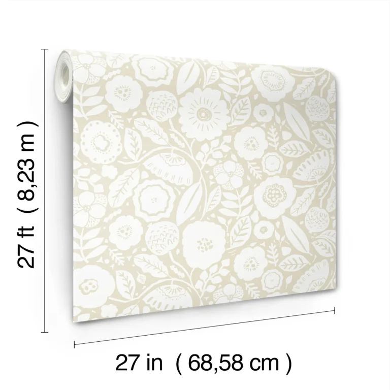 Camille Blossom Wallpaper - Linen