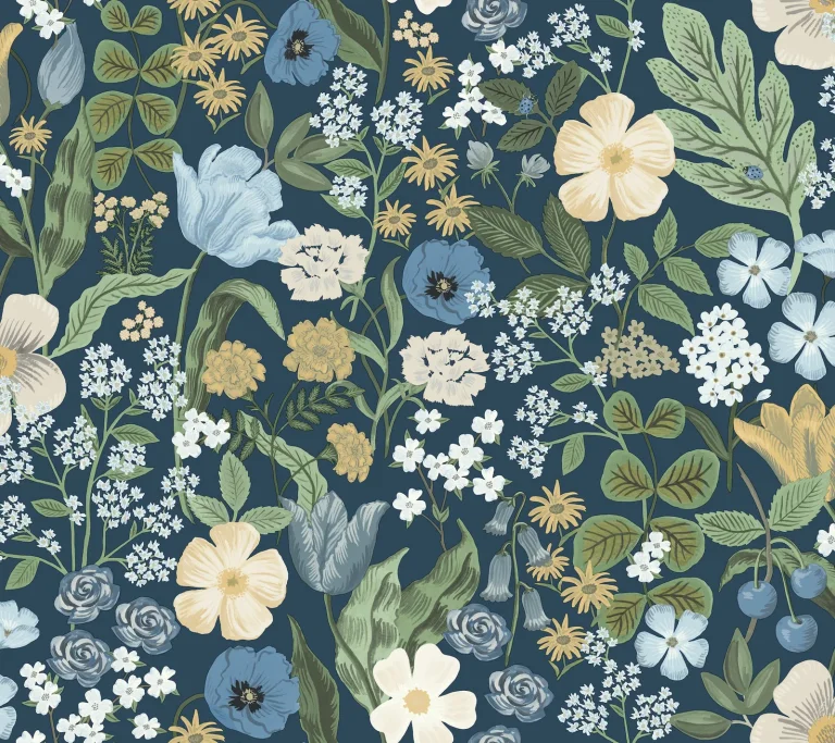 Rifle Paper Co. Blossom Wallpaper - Navy — Ảnh 3