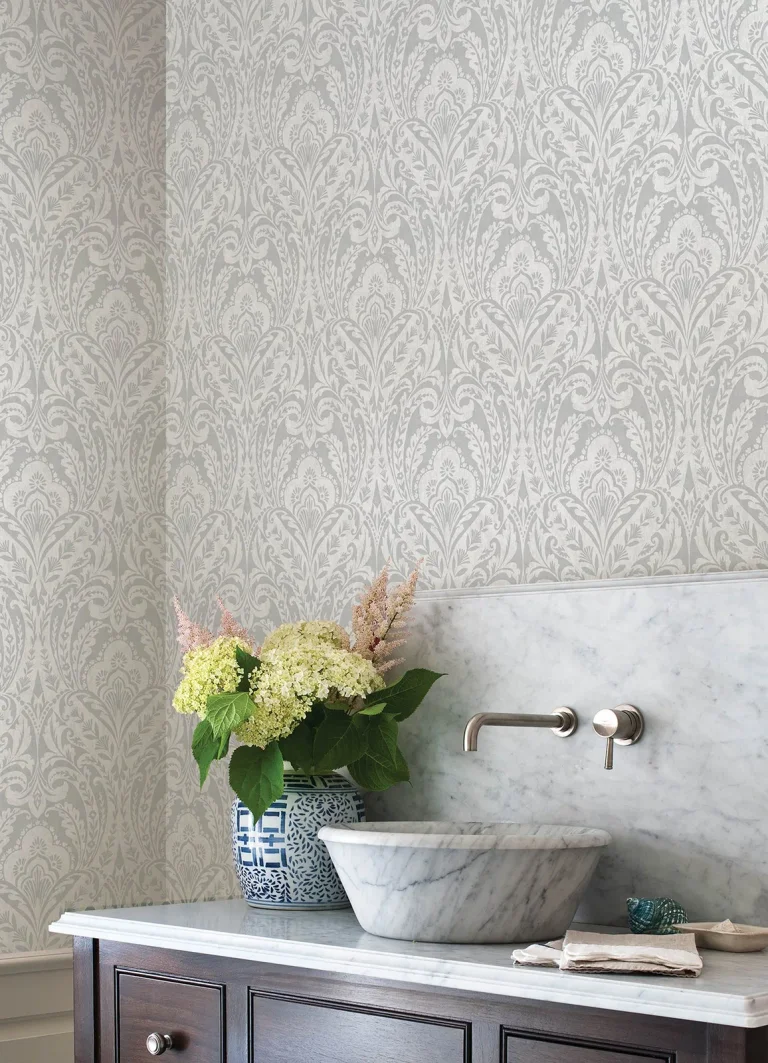 Berkshire Damask Wallpaper - Grey — Ảnh 4