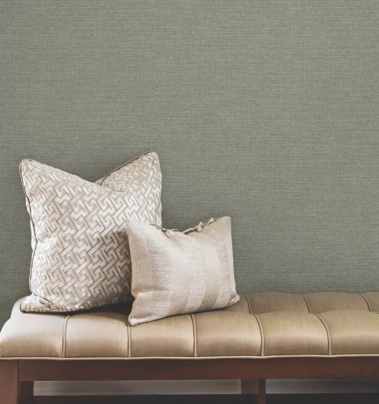 Terrene Faux Linen Wallpaper - Moss — Ảnh 4