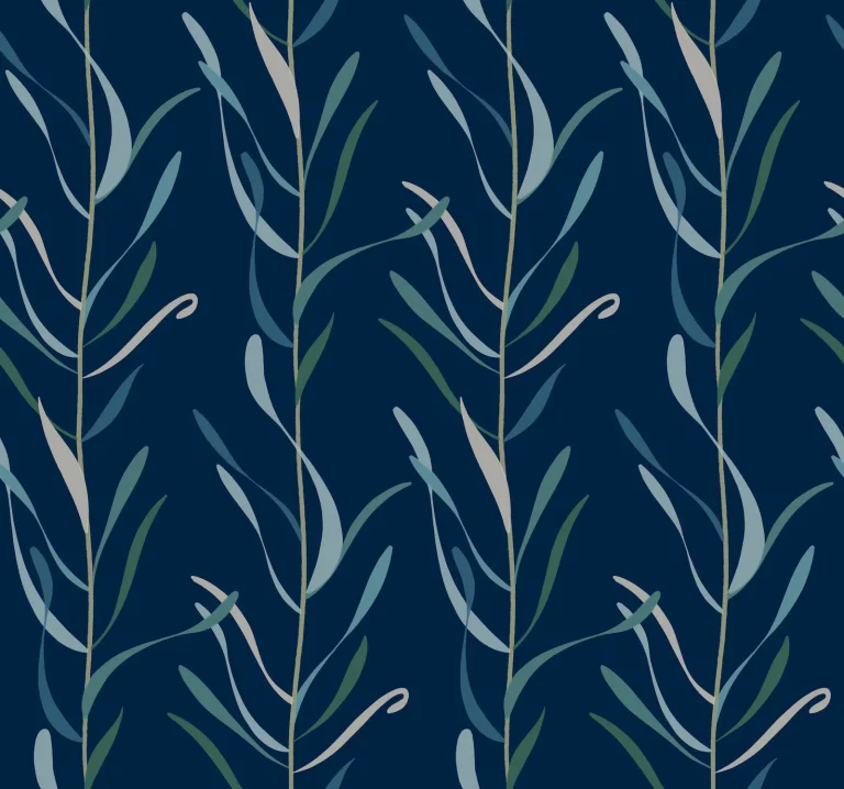 Chloe Vine Wallpaper - Indigo — Ảnh 3