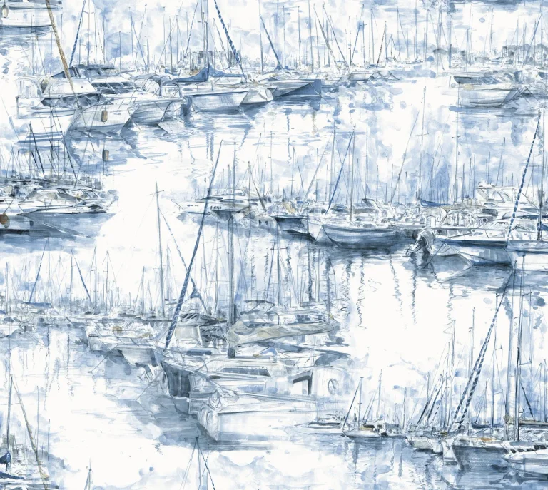 Ronald Redding Yacht Club Scenic Wallpaper - Blue — Ảnh 3