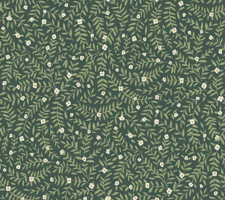 Rifle Paper Co. Elodie Petite Floral Peel and Stick Wallpaper - Evergreen — Image 4