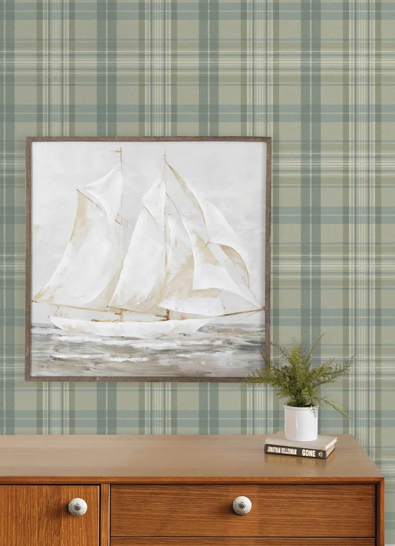 Chesapeake Austin Plaid Wallpaper - Sage — Ảnh 3