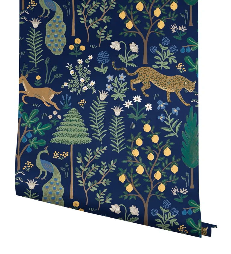 Rifle Paper Co. Menagerie Peel and Stick Wallpaper - Navy — Ảnh 2