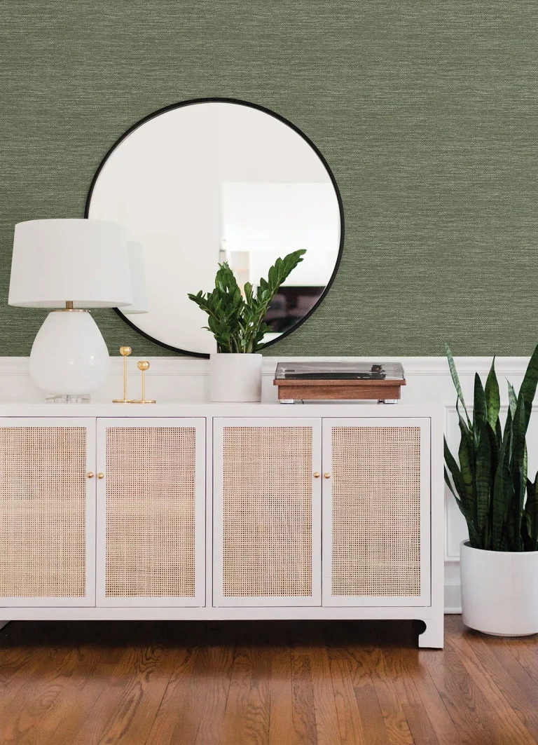 Malin Faux Grasscloth Wallpaper - Moss — Ảnh 2