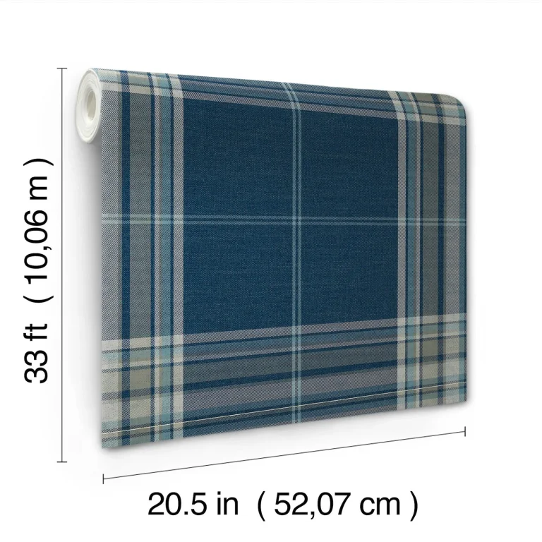 Westley Plaid Wallpaper - Navy — Ảnh 4