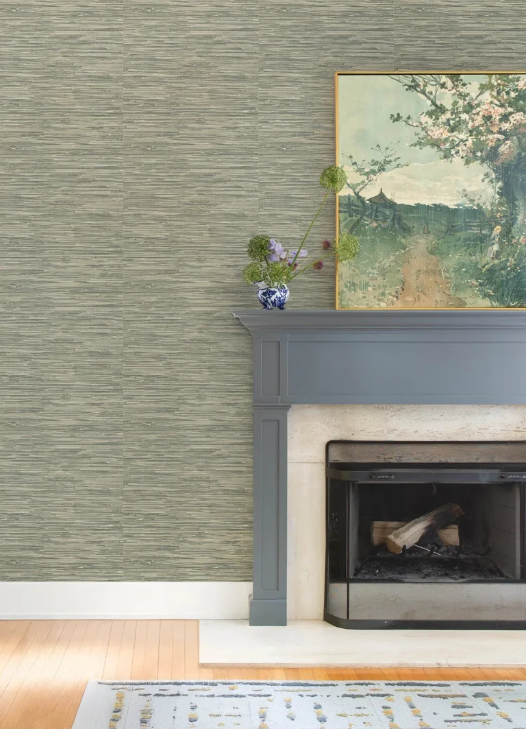 Exhale Woven Faux Grasscloth Wallpaper - Moss — Ảnh 3