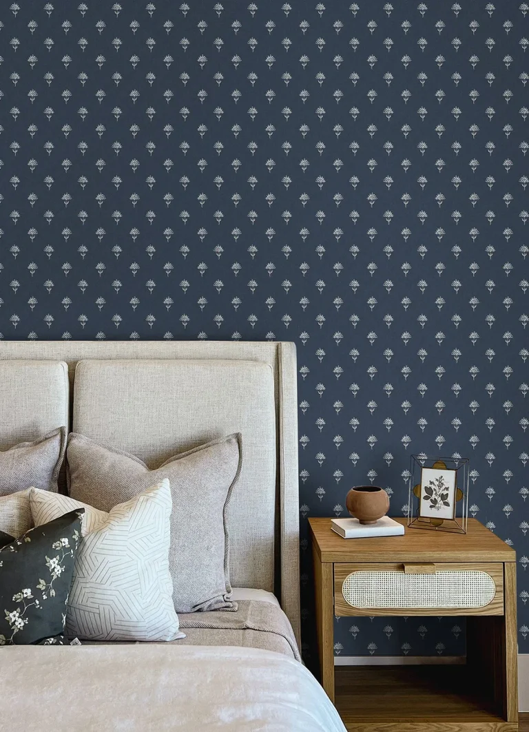 Chesapeake Surdiva Floral Fan Wallpaper - Indigo — Image 4