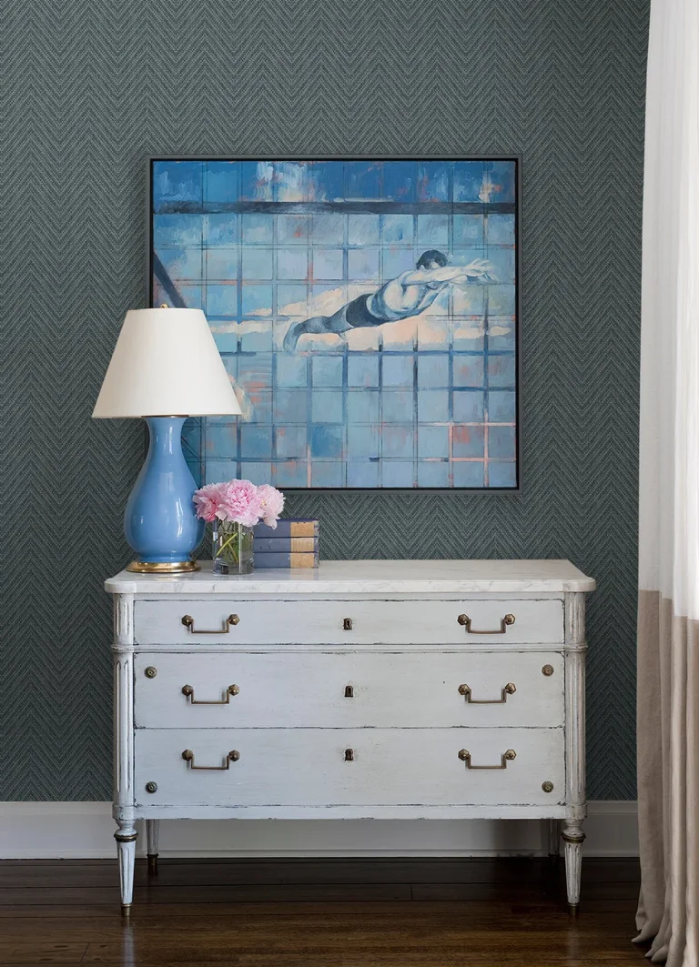 Glynn Chevron Wallpaper - Teal — Image 4