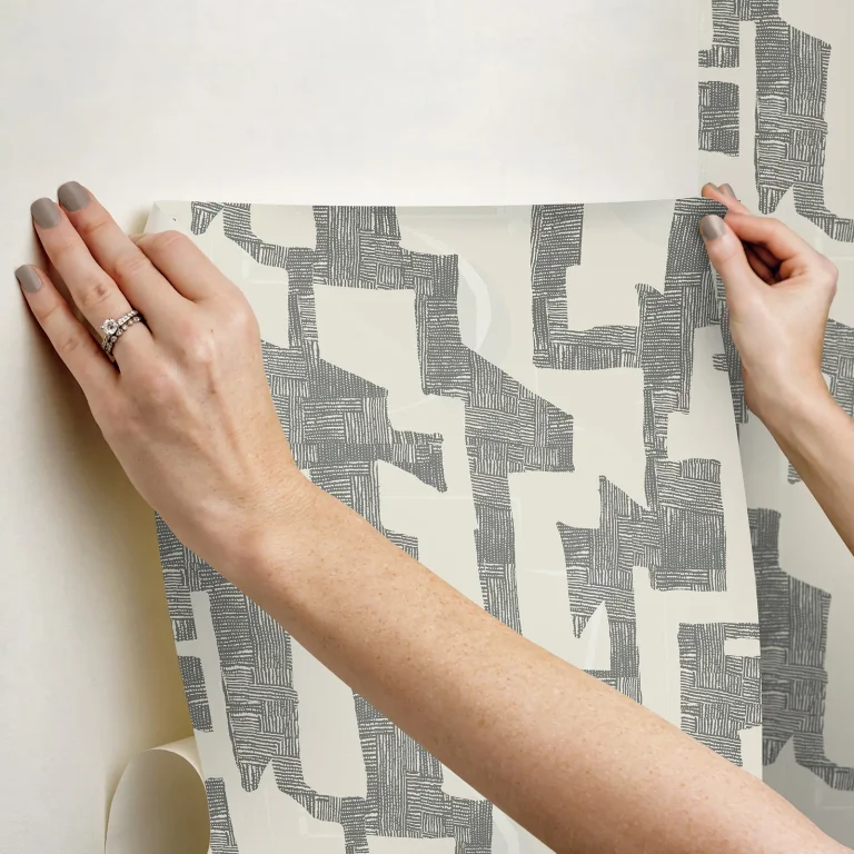 Nikki Chu Tribe Peel and Stick Wallpaper - Black & Taupe — Ảnh 6