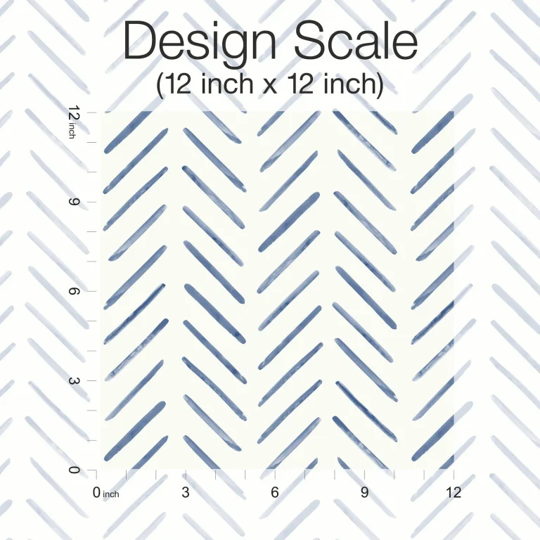 Painted Herringbone Peel and Stick Wallpaper - Navy — Ảnh 4