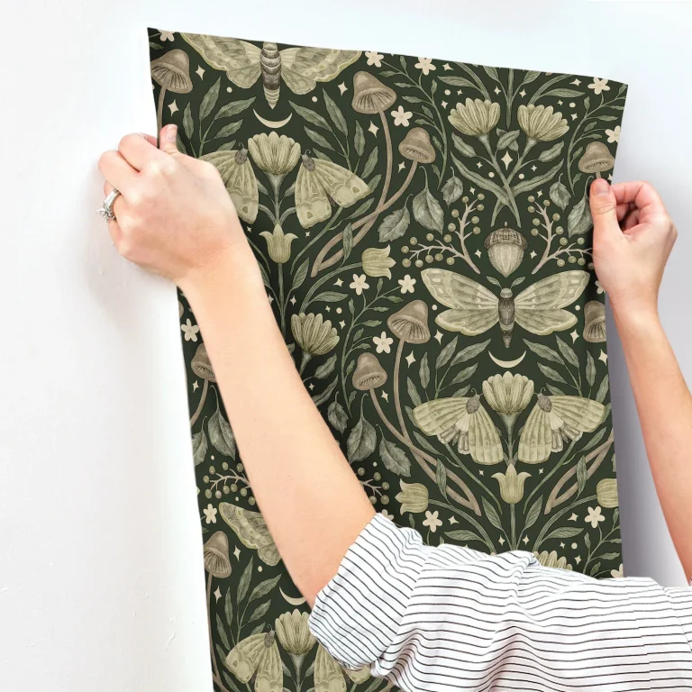 Chesapeake Mystic Moth Forest Magic Wallpaper - Dark Green — Ảnh 4