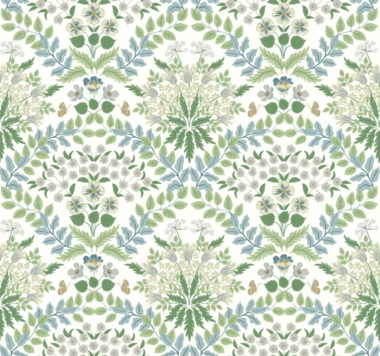 Rifle Paper Co. Bramble Wallpaper - Blue/Green — Ảnh 3