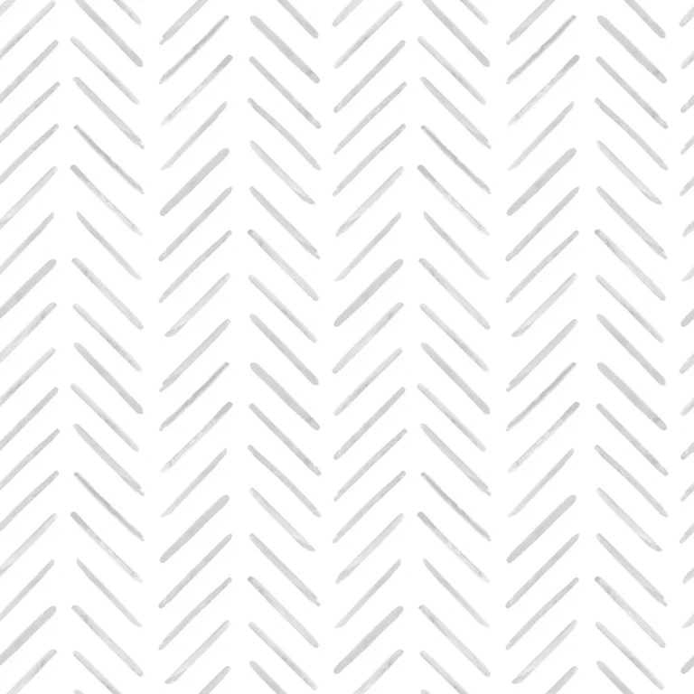 Painted Herringbone Peel and Stick Wallpaper - Fog