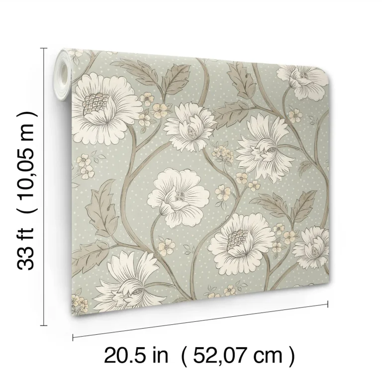 Chesapeake Hazel Floral Trail Wallpaper - Aqua — Ảnh 2