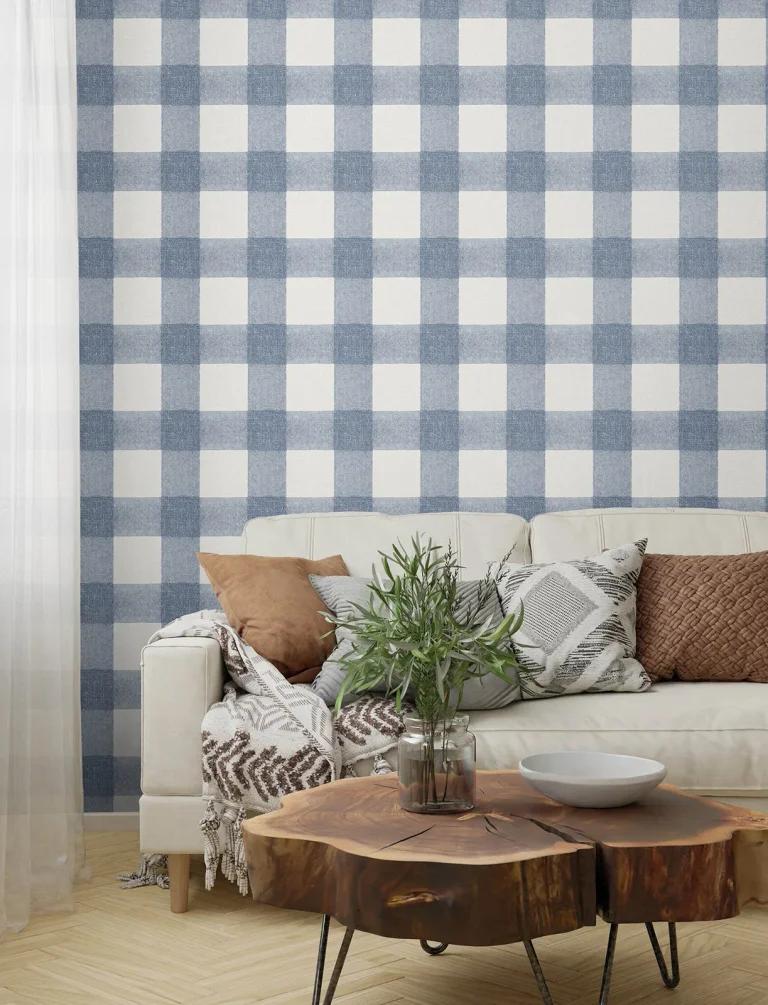 Chesapeake Thorpe Plaid Wallpaper - Blue — Ảnh 3