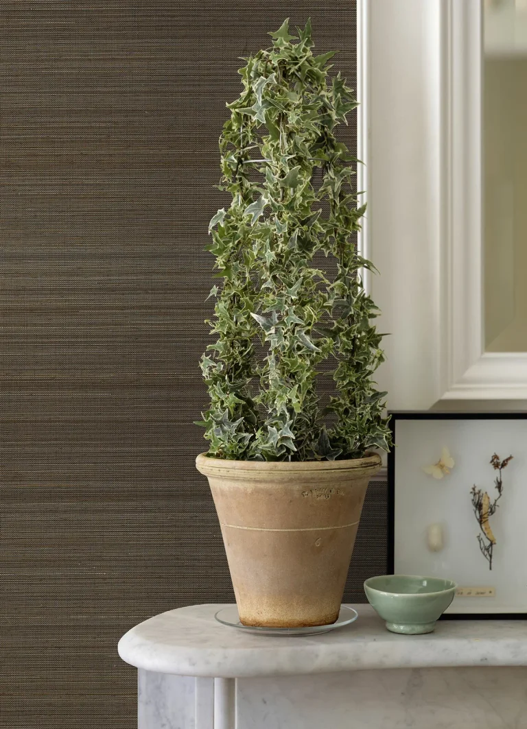 Mai Abaca Grasscloth Wallpaper - Dark Grey — Ảnh 4