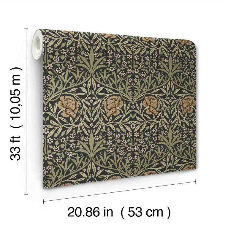 Oxford Union Floral Vines Wallpaper - Black — Ảnh 2