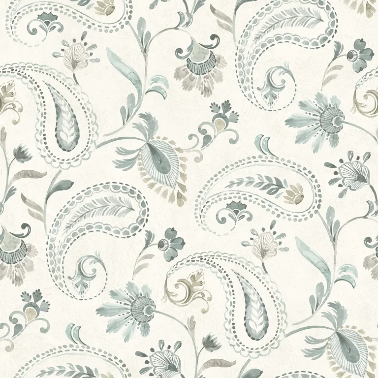 Chesapeake Darlene Jacobean Wallpaper - Aqua — Ảnh 3