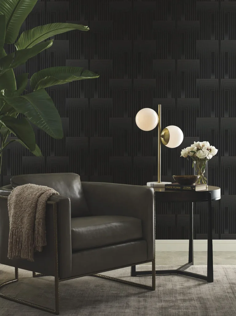 Candice Olson Vanishing Wallpaper - Black/Copper