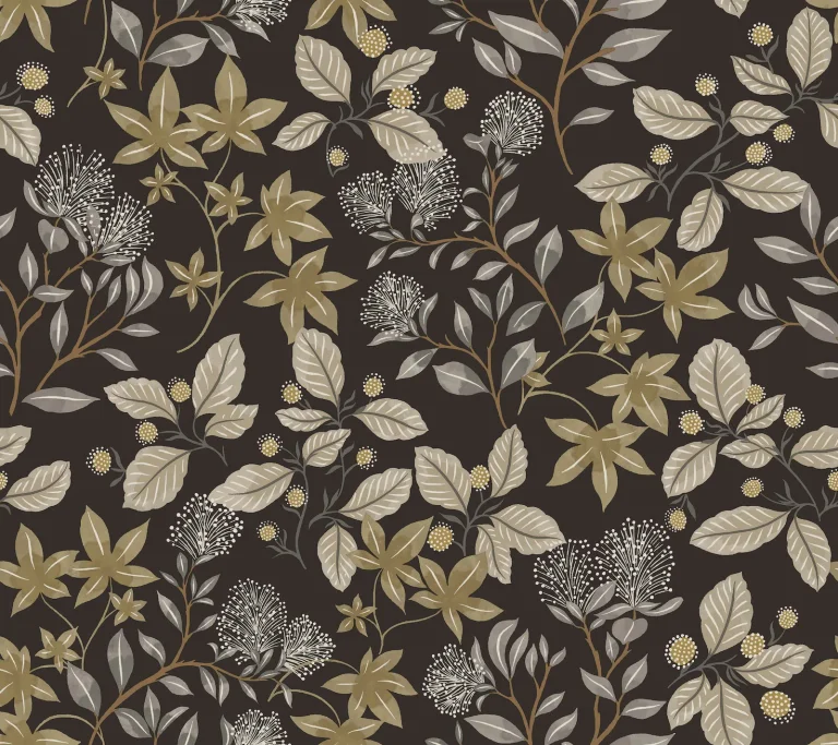 Mildred Botanical Trail Wallpaper - Black — Ảnh 5